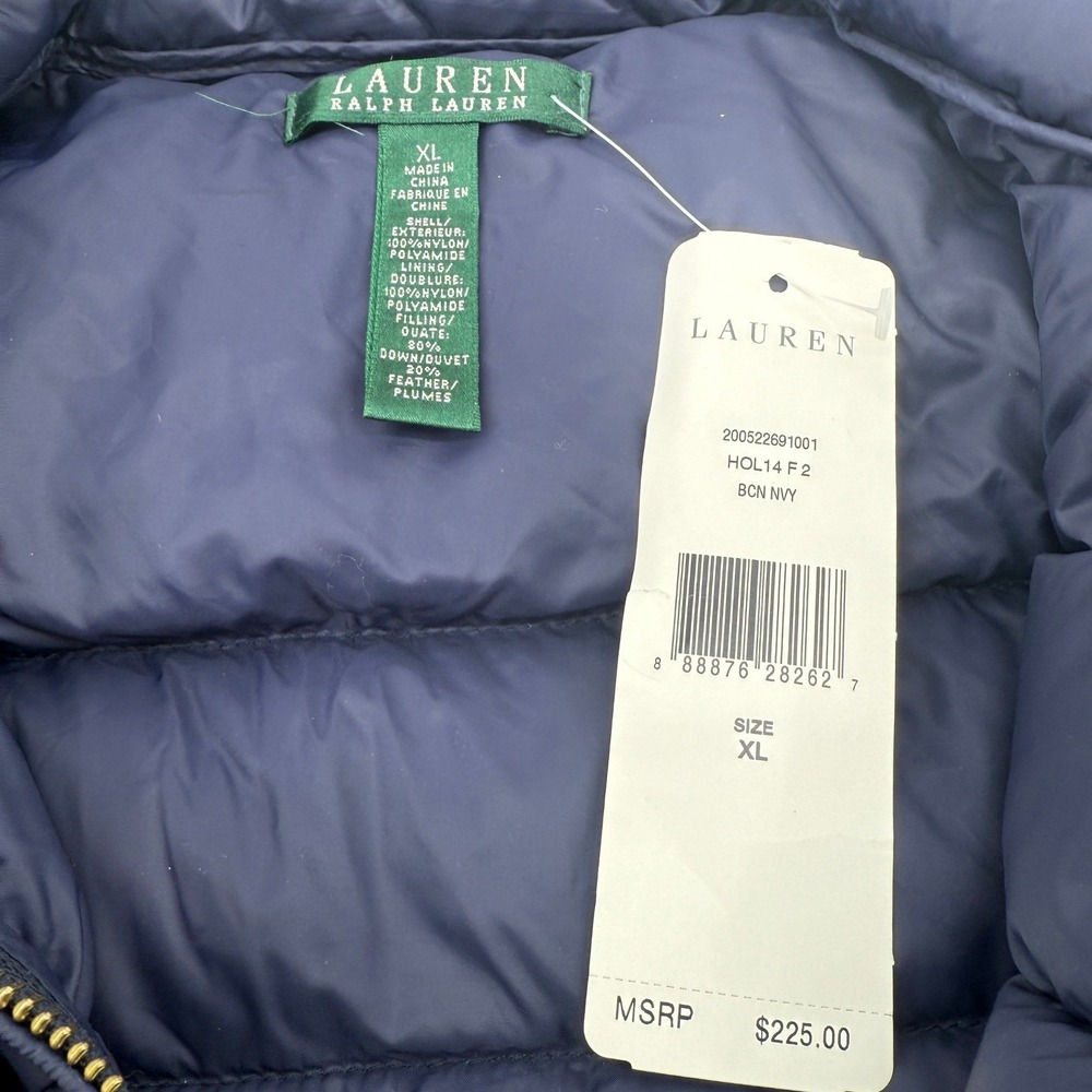 Lauren Ralph Lauren Women's Down Puffer Jacket Coat Navy Blue XL NWT $225 - Picture 16 of 16